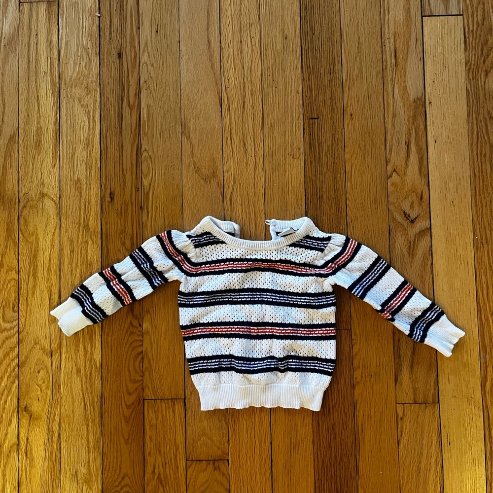 Janie and Jack Navy and Cream Knit Sweater